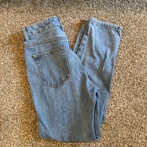 Lioness Medium Wash High Waisted Blue Denim Jeans